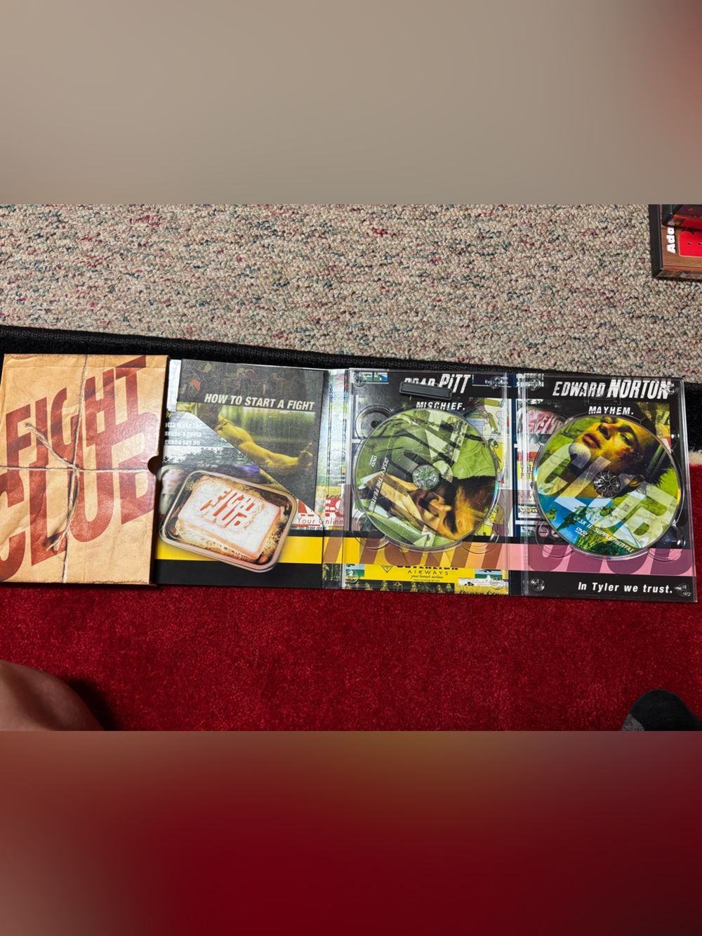 Fight Club DVD Set with Illustrated Inserts - Black, Yellow, Red